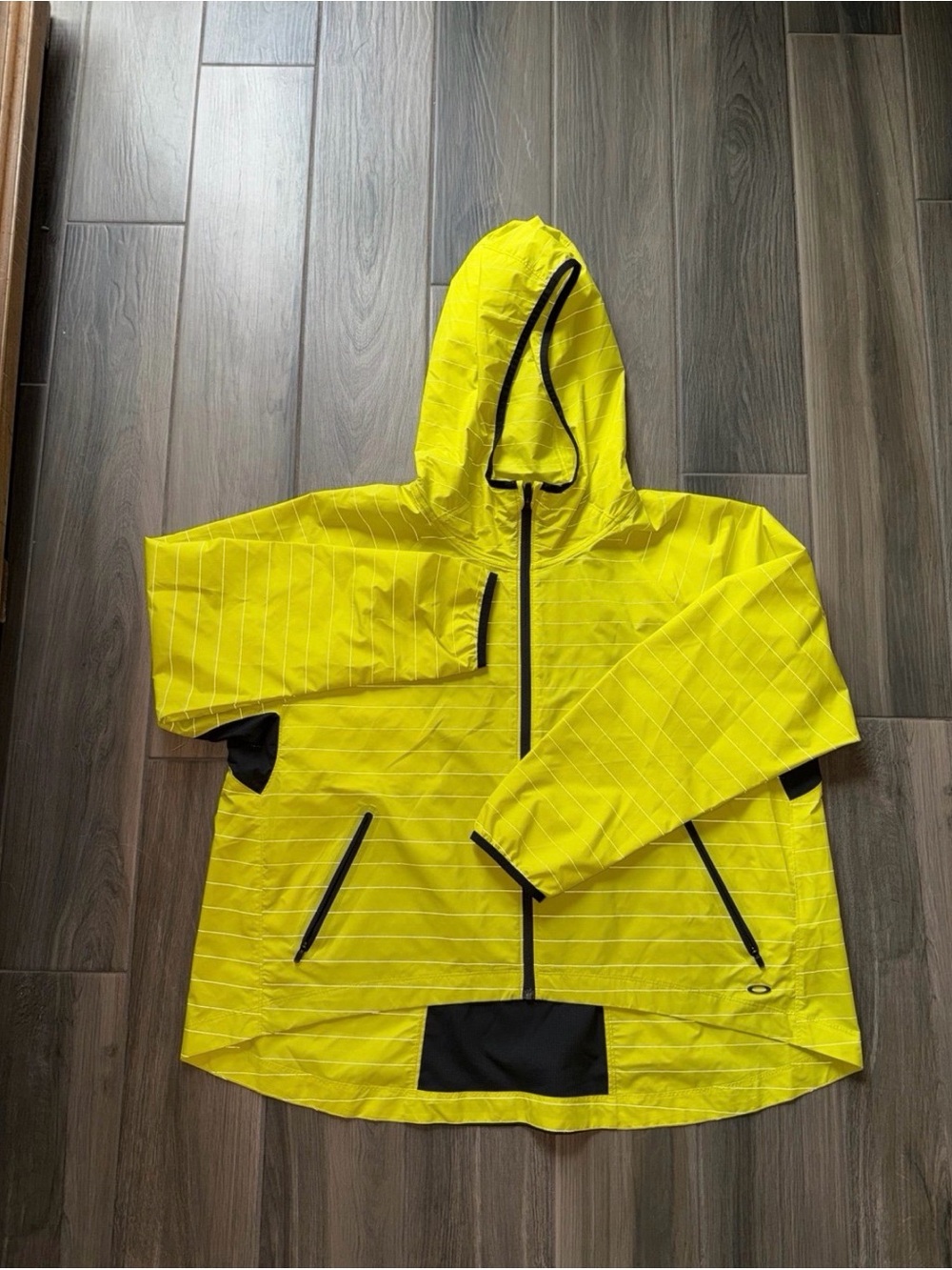 Oakley Bright Yellow Hooded Windbreaker with Black Trim- Women’s